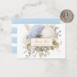 Elegante Aquarell-Vintage-Hortensien-Blume Baby s Mitteilungskarte