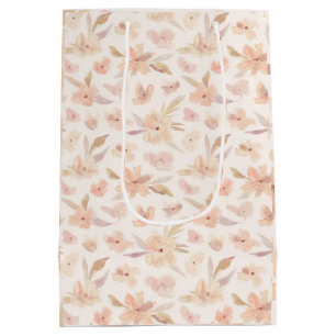 Elegante Aquarell-Weich-Blumen  Mittlere Geschenktüte