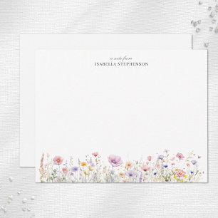 Elegante Aquarell-Wildblumen Blumen Mitteilungskarte