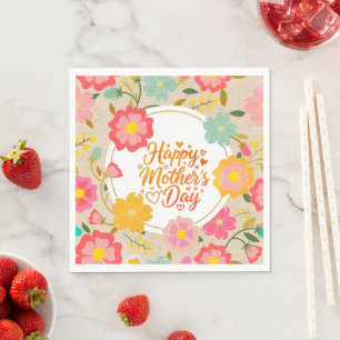 Elegante Aquarell-Wildblumen-Blumen-Muttertag Serviette