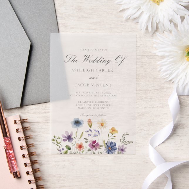 Elegante Aquarell-Wildblumen-Frühlingshochzeit (Hochzeit)