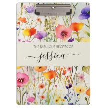 Elegante Aquarell-Wildblumen Skriptname Rezept