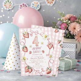 Elegante Aquarellbär Erdbeere biFlat Holiday Card Feiertagskarte