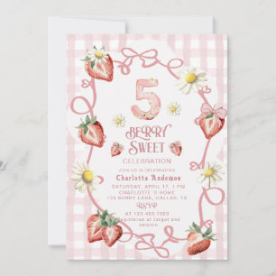 Elegante Aquarellbär Erdbeere biFlat Holiday Card Feiertagskarte
