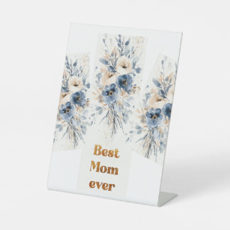 Elegante Aquarellbäume und Wildblumen Sockelschild