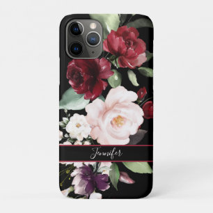 Elegante Aquarellblume mit Ihrem Namen Case Mate