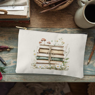 Elegante Aquarellblumen Vintage-Bücher Zubehörtasche