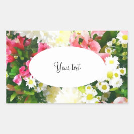 Elegante Aquarellblüte Rechteckiger Aufkleber