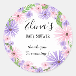 Elegante Aquarellblütendusche Aufkleber für Babys