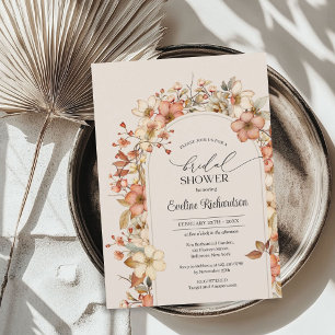 Elegante Aquarellbogen-Wildblumen Einladung