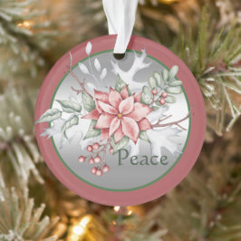 Elegante Aquarellenpoinsettie Weihnachten Ornament