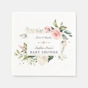 Elegante Aquarellfarbe Rosa Blume Kinderdusche Serviette
