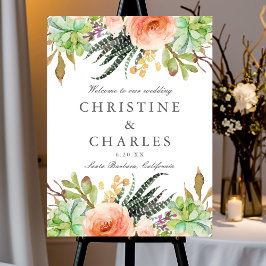 Elegante Aquarellfarben - Begrüßungszeichen Poster