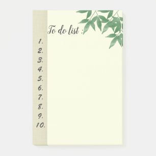 Elegante Aquarellfarben Blätter "zu tun Liste" Post-it Klebezettel