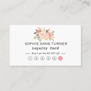 Elegante Aquarellfarben Blume Berufliches Geschäft Treuekarte