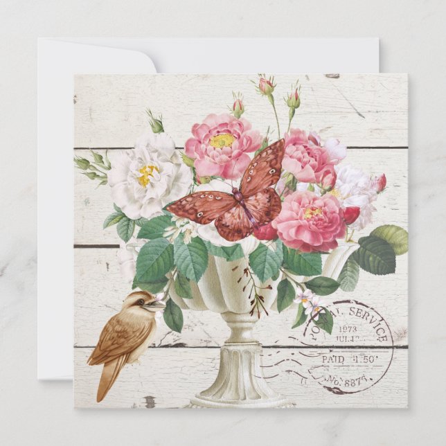 Elegante Aquarellfarben Blume Französische Kunstwe (Vorderseite)