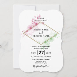 Elegante Aquarellfarben Blume Hochzeit Einladungen