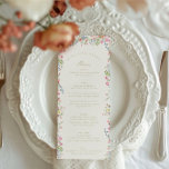 Elegante Aquarellfarben Blütenfrühlingshochzeit Menükarte<br><div class="desc">***Dieses Design ist Teil einer Sammlung*** _______________________ Diese Designvorlage ist vollständig editierbar und kann von Ihnen vom Kunden angepasst werden. Klicken Sie auf die weitere Schaltfläche, um das Design zu personalisieren, hinzuzufügen, zu löschen oder wesentliche Änderungen am Design vorzunehmen. _________________________________________ Fragen zum Design haben oder weitere Designs oder Optionen benötigen,...</div>