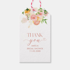 Elegante Aquarellfarben Citrus Pink Blume BriGift  Geschenkanhänger