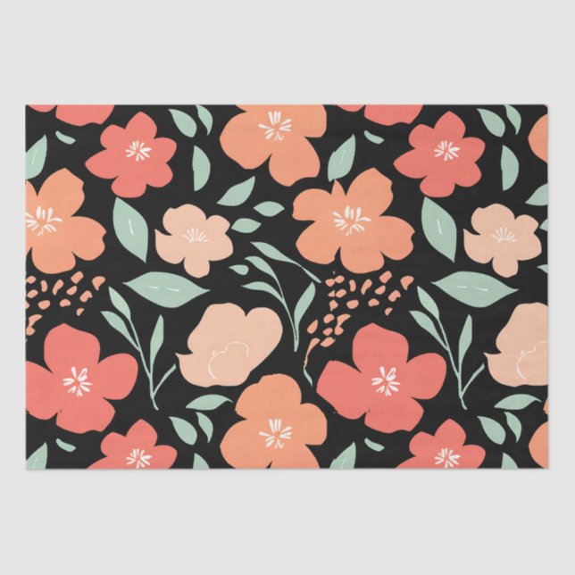 Elegante Aquarellfarben - Delikates Blumengeschenk Seidenpapier (Vorderseite)