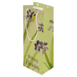 Elegante Aquarellfarben floral Accented Geschenktüte Für Weinflaschen