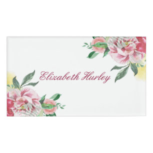 Elegante Aquarellfarben - Florenname Namenschild
