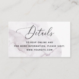 Elegante Aquarellfarben lila QR-Hochzeitsdetails Begleitkarte