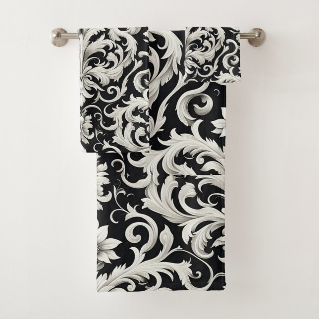 Elegante Aquarellfarben mit blumengeschmückter Opt Badhandtuch Set (Insitu)