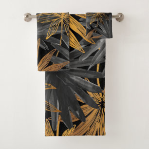 Elegante Aquarellfarben mit blumengeschmückter Opt Badhandtuch Set