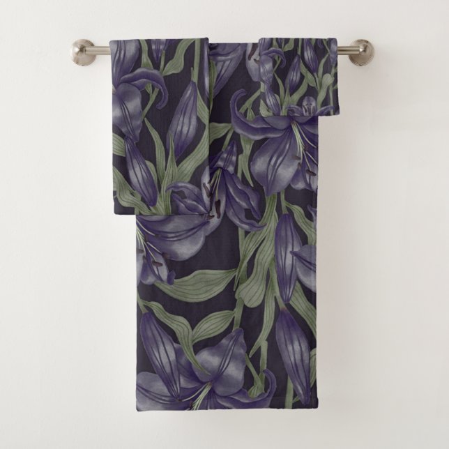 Elegante Aquarellfarben mit blumengeschmückter Opt Badhandtuch Set (Insitu)