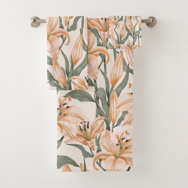 Elegante Aquarellfarben mit blumengeschmückter Opt Badhandtuch Set (Insitu)