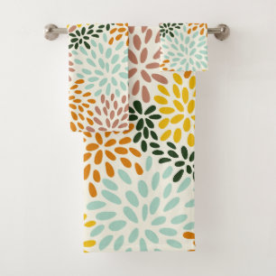 Elegante Aquarellfarben mit blumengeschmückter Opt Badhandtuch Set