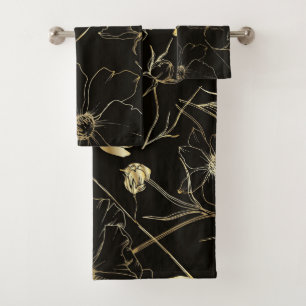 Elegante Aquarellfarben mit blumengeschmückter Opt Badhandtuch Set