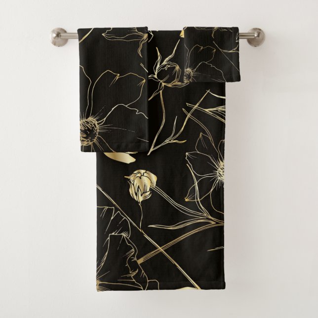 Elegante Aquarellfarben mit blumengeschmückter Opt Badhandtuch Set (Insitu)