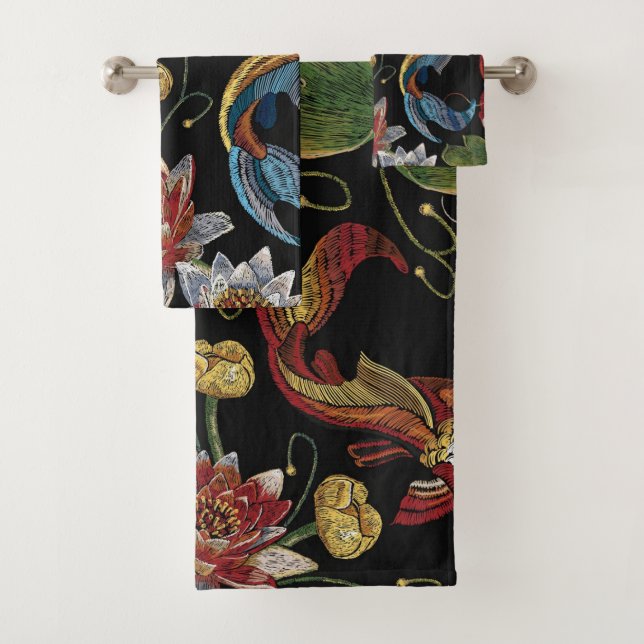 Elegante Aquarellfarben mit blumengeschmückter Opt Badhandtuch Set (Insitu)