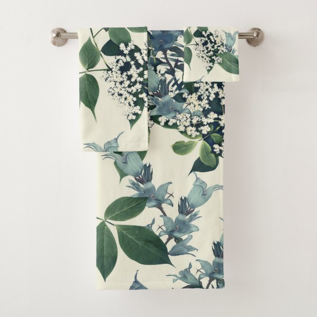 Elegante Aquarellfarben mit blumengeschmückter Opt Badhandtuch Set (Insitu)