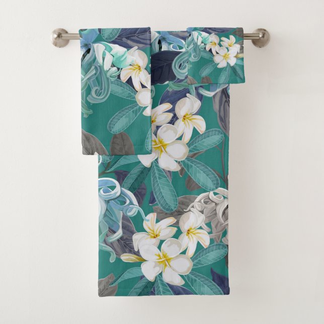 Elegante Aquarellfarben mit blumengeschmückter Opt Badhandtuch Set (Insitu)