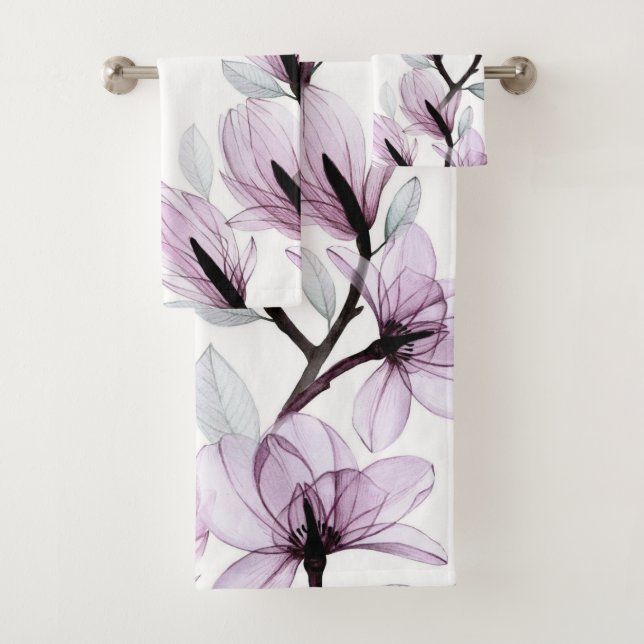 Elegante Aquarellfarben mit blumengeschmückter Opt Badhandtuch Set (Insitu)