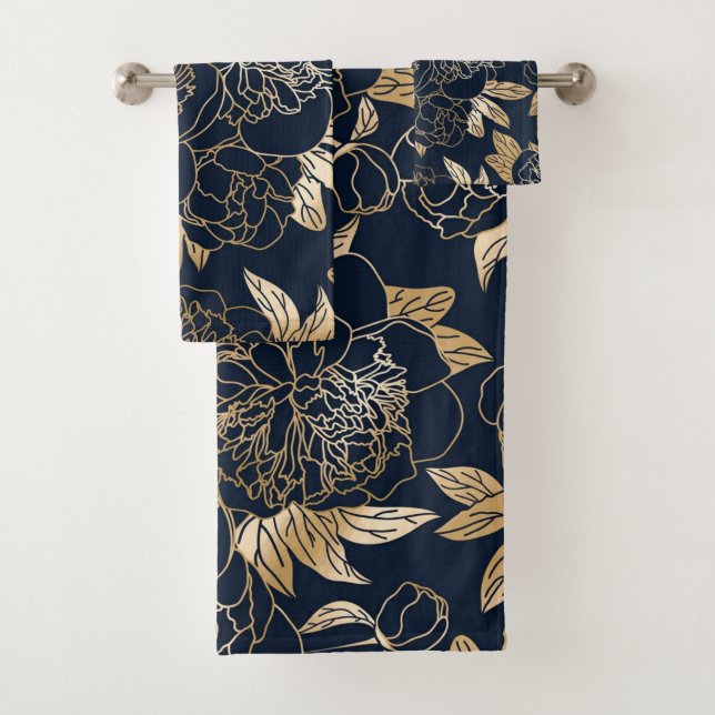 Elegante Aquarellfarben mit blumengeschmückter Opt Badhandtuch Set (Insitu)