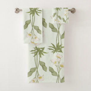 Elegante Aquarellfarben mit blumengeschmückter Opt Badhandtuch Set