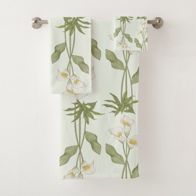 Elegante Aquarellfarben mit blumengeschmückter Opt Badhandtuch Set (Insitu)