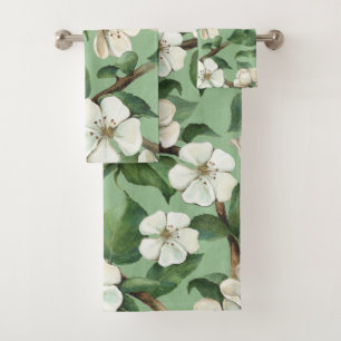 Elegante Aquarellfarben mit blumengeschmückter Opt Badhandtuch Set