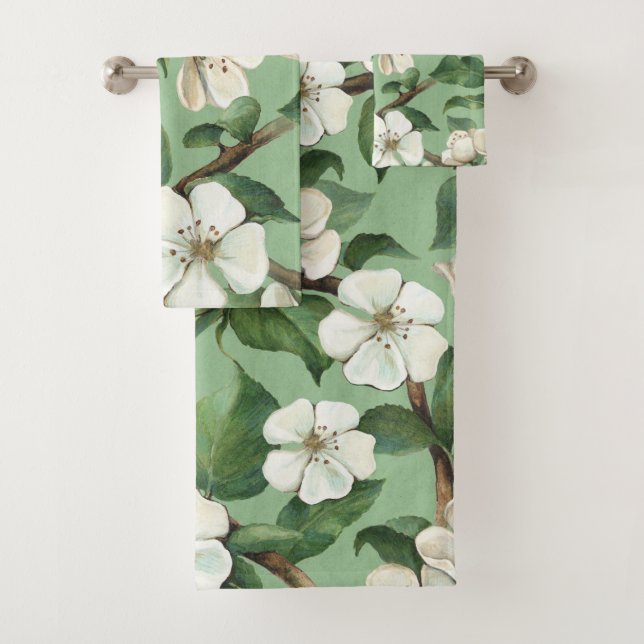 Elegante Aquarellfarben mit blumengeschmückter Opt Badhandtuch Set (Insitu)