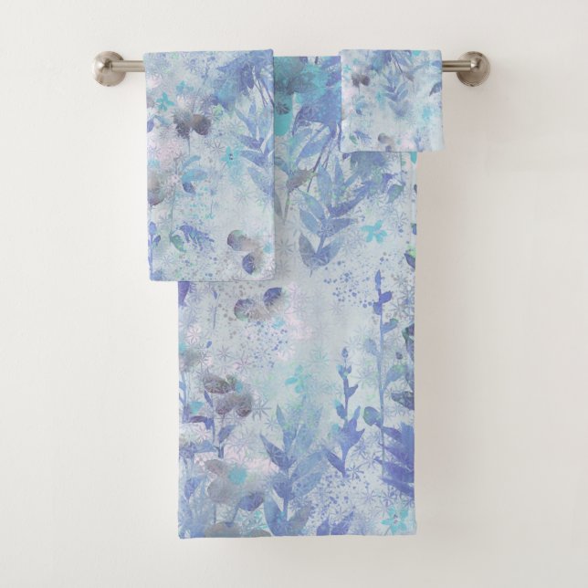 Elegante Aquarellfarben mit blumengeschmückter Opt Badhandtuch Set (Insitu)