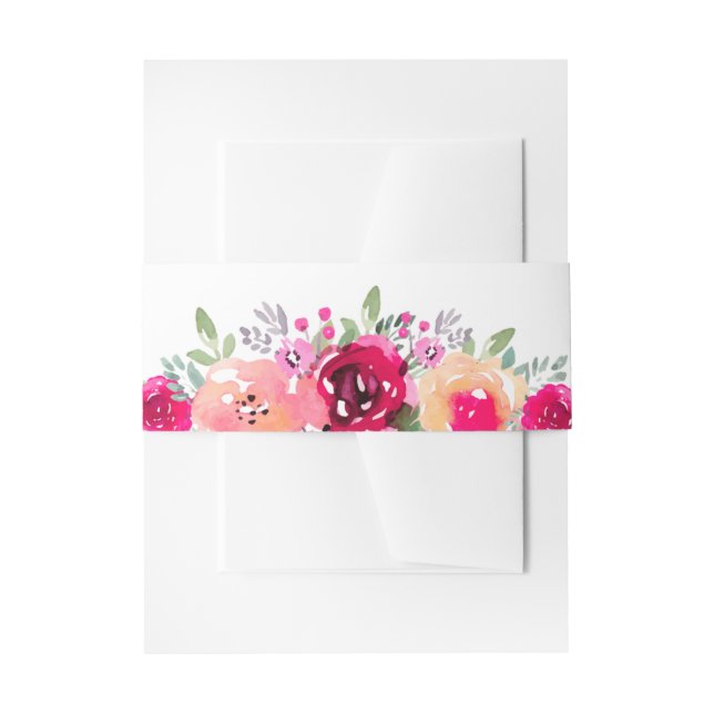 Elegante Aquarellfarben Rosa Blume Einladungsbanderole (Vorderseite Beispiel)