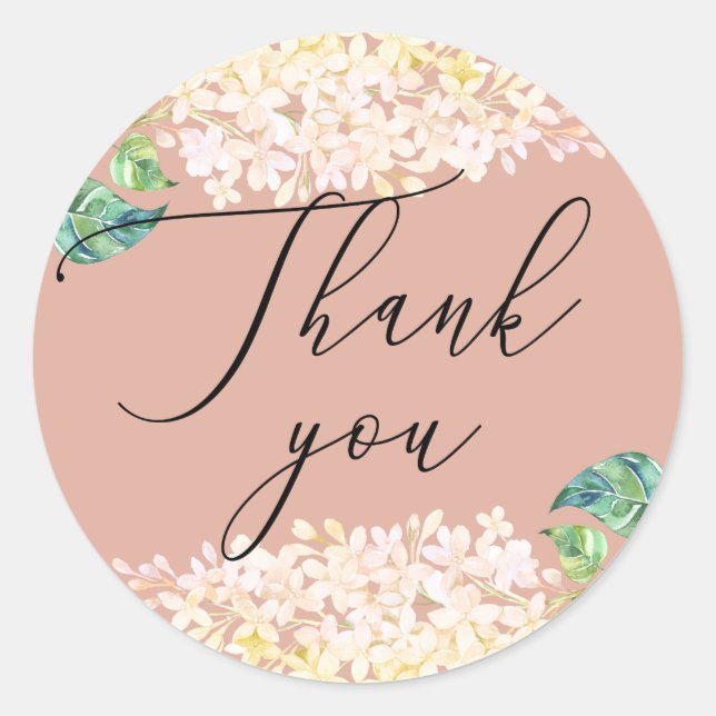 Elegante Aquarellfarben Rosa Blütenhochzeit Vielen Runder Aufkleber (Vorderseite)
