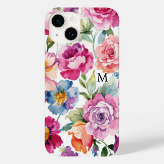 Elegante Aquarellfarben Rose Blühen Personalisiert Case-Mate iPhone 14 Hülle