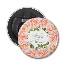 Elegante Aquarellfarben Rose Chic Brautparty Flaschenöffner