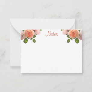 Elegante Aquarellfarben-Rose Handskriptvorlage Mitteilungskarte