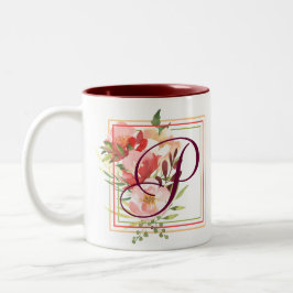 Elegante Aquarellfarben Rose Kaffee Tasse